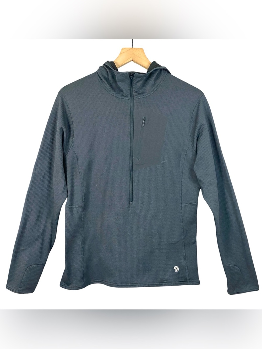Women’s Mountain Hardwear Quarter-Zip Pullover Hoodie in Dark Gray Size Large